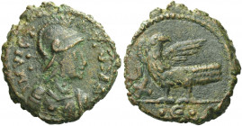 The Ostrogoths. Odovacar, 476-493. 
Municipal Bronze Coinage of Roma. Light series. Follis (40 nummi), Roma 493-518, Æ 12.66 g. INVICT – A ROMA Helme...