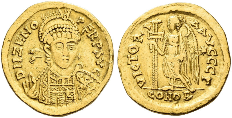 The Ostrogoths. Theoderic, 493-526. 
Pseudo-Imperial Coinage. In the name of Ze...