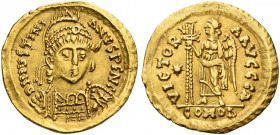 The Ostrogoths. Athalaric, 526-534. 
Pseudo-Imperial Coinage. In the name of Justinian I, 527-565. Solidus, Roma circa 527-530, AV 4.40 g. DN IVSTINI...