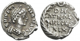 The Ostrogoths. Athalaric, 526-534. 
Pseudo-Imperial Coinage. In the name of Justinian I, 527-565. Quarter siliqua, Roma 526-534, AR 0.72 g. DN IVSTI...