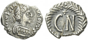 The Ostrogoths. Municipal Coinage of Ravenna, 536-553. 
Pseudo-Imperial Coinage. In the name of Justinian I, 527-565. 250 nummi, Ravenna, 527-565, AR...