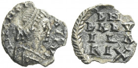 The Ostrogoths. Baduila, 541-552

Pseudo-Imperial Coinage. In the name of Anastasius, 491-518. Quarter siliqua, Ticinum 549/550-552, AR 0.36 g. DN A...
