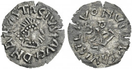 The Ostrogoths. The Gepids. 
Pseudo-Imperial Coinage. In the name of Anastasius, 491-518. Quarter siliqua, Sirmium 491-518, AR 0.54 g. DN ANASTASIVSI...