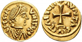 The Ostrogoths. The Franks, Theodebert I, 534 – 548. 
Local coinage without royal names. Tremissis, Aosta 7th century, AV 1.28 g. BETTO M – VNITAR Pe...