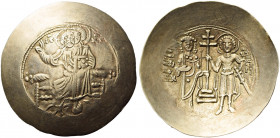 The Byzantine Empire. Manuel I, Comnenus 1143 – 1180. 
Aspron trachy, Thessalonica (?) 1143-1152 (?), EL 2.56 g. Facing bust of Christ Emmanuel with ...