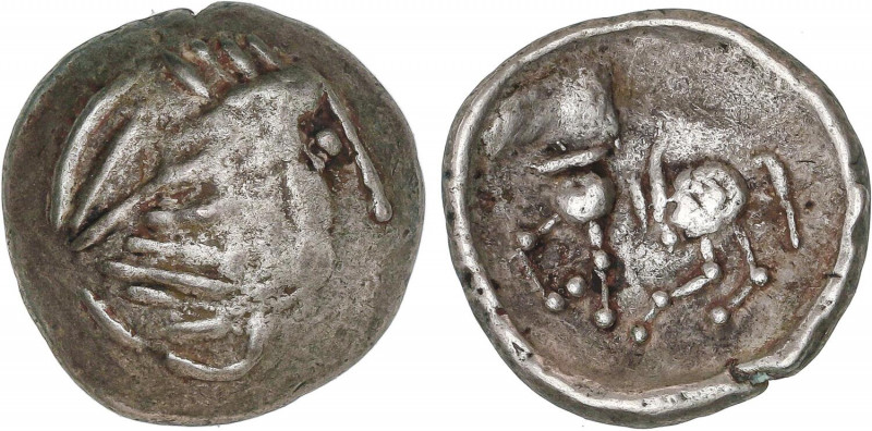 GREEK COINS
Dracma. 200 a.C. CELTAS del DANUBIO. 5,78 grs. AR. Imitación bárbar...