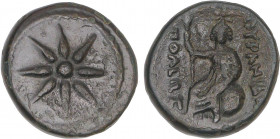 GREEK COINS
AE15. 300 a.C. URANOPOLIS. Anv.: Estrella de ocho rayos representando el sol. Rev.: Afrodita sentada a izquierda, a derecha, leyenda. 3,4...