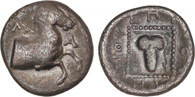 GREEK COINS
1/4 de Estátera. 400-350 a.C. MARONEIA. TRACIA. Anv.: Prótomo de ca...