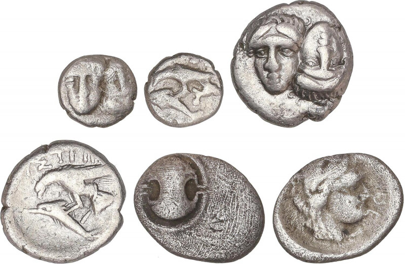 GREEK COINS
Lote 3 monedas Óbolo, 1/8 y 1/4 Estátera. BEOCIA e ISTROS. AR. 1/8 ...