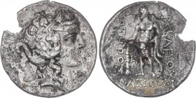 GREEK COINS
Tetradracma. 148 a.C. THASOS. ISLAS DE TRACIA. Anv.: Cabeza juvenil de Dionisos a derecha coronado de hojas de hiedra. Rev.: Hércules en ...