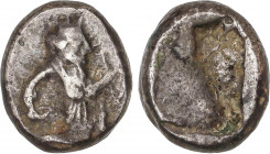 GREEK COINS
Siclo. 425-405 a.C. DARÍO III. LYDIA. Anv.: Arquero barbado y arrodillado a derecha, con lanza y arco. Rev.: Rectángulo incuso. 5,55 grs....