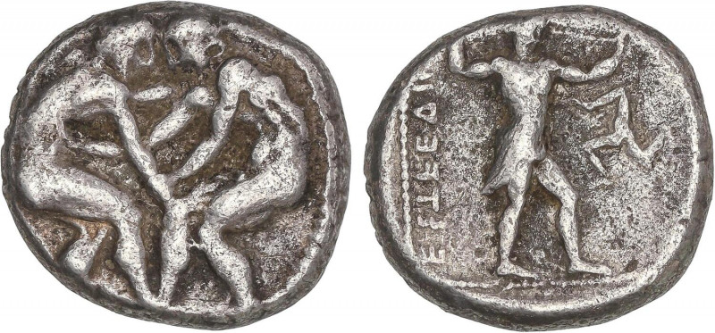 GREEK COINS
Estátera. 300-250 a.C. ASPENDOS. PAMPHILIA. Anv.: Dos luchadores de...