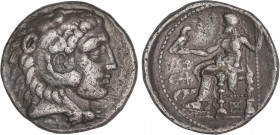 GREEK COINS
Tetradracma. 295-280 a.C. ALEJANDRO MAGNO. ECBATANA. Anv.: Cabeza de Hércules con piel de león a derecha. Rev.: Zeus entronizado a izquie...