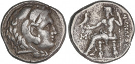 GREEK COINS
Tetradracma. 336-323 a.C. ALEJANDRO MAGNO. MALLUS. CILICIA. Anv.: Cabeza de Hércules con piel de león a derecha. Rev.: Zeus entronizado a...
