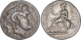 GREEK COINS
Tetradracma. 297-281 a.C. LISIMACO. TRACIA. Anv.: Cabeza diademada de Alejandro Magno con cuerno de Amón a derecha. Rev.: Atenea entroniz...