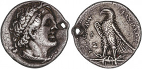 GREEK COINS
Tetradracma. 285-246 a.C. PTOLOMEO II. SIDÓN. Anv.: Cabeza diademada a derecha. Rev.: Águila en pie sobre haz de rayos a izquierda, alred...