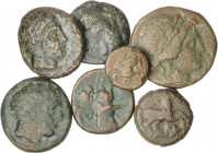 GREEK COINS
Lote 7 monedas AE 15 a AE 20. AE. Incluye varias de Filipo II. A EXAMINAR. BC a MBC.