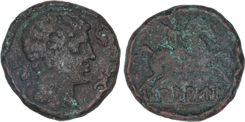 CELTIBERIAN COINS
As. 120-80 a.C. ALAUN (ALAGÓN , Zaragoza). Anv.: Cabeza mascu...