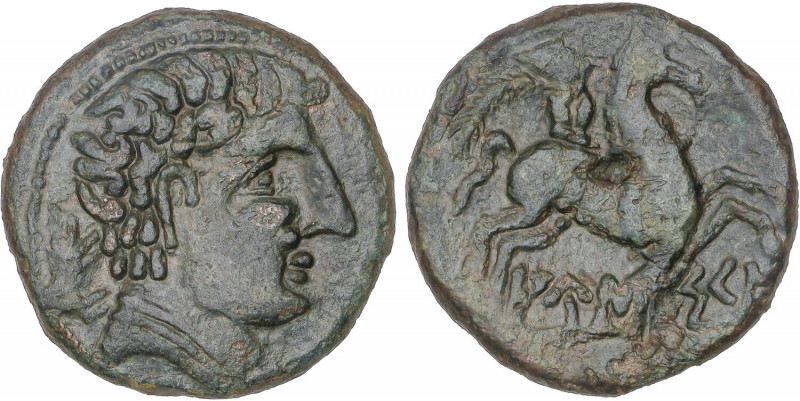 CELTIBERIAN COINS
As. 120-20 a.C. AUSESCEN (VIC, Barcelona). Anv.: Cabeza mascu...