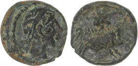 CELTIBERIAN COINS
Cuadrante. 180 a.C. CASTULO (CAZLONA, Jaén). Anv.: Cabeza masculina diademada a derecha. Rev.: Jabalí a derecha, encima estrella, d...