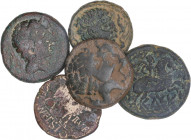 CELTIBERIAN COINS
Lote 5 monedas As. CELSE (VELILLA DE EBRO, Zaragoza). AE. Cuatro leyenda ibérica y uno Época de Augusto (AB-809). A EXAMINAR. BC+ a...