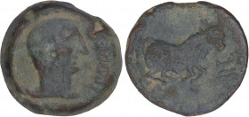 CELTIBERIAN COINS
Dupondio. 50 a.C. IPORA (MONTORO, Córdoba). Anv.: Cabeza masculina a derecha, delante IPORA. Rev.: Toro a derecha, delante pesebre....