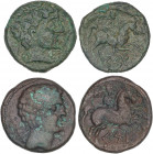 CELTIBERIAN COINS
Lote 2 monedas As. 120-20 a.C. CESE (TARRAGONA). Anv.: Cabeza masculina a derecha, uno detrás cetro, el otro con ¿letra ibérica A?....