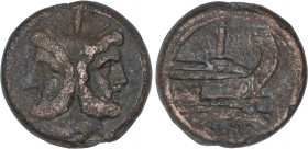 ROMAN COINS: ROMAN REPUBLIC
As. 211-206 a.C. ANÓNIMO. Anv.: Cabeza de Jano bifronte, arriba I. Rev.: Proa a derecha, encima I, debajo ROMA. 31,4 grs....