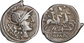 ROMAN COINS: ROMAN REPUBLIC
Denario. 179-170 a.C. ANÓNIMO. Rev.: Dióscuros a caballo a derecha, encima estrella, debajo ancla. En exergo: ROMA. 3,82 ...