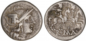 ROMAN COINS: ROMAN REPUBLIC
Denario. 200-190 a.C. ANÓNIMO. Rev.: Dióscuros a caballo a deecha, (encima estrellas), debajo estrella de ocho puntas. 3,...