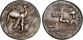 ROMAN COINS: ROMAN REPUBLIC
Denario. 58 a.C. AEMILIA. M. Aemilius Scaurus y Pub Plautius Hypsaeus. Anv.: M. SCAVR / AED. CVR, a los lados EX-SC. En e...