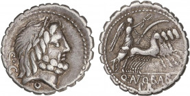ROMAN COINS: ROMAN REPUBLIC
Denario. 83-82 a.C. ANTONIA. Q. Antonius Balbus. Anv.: Cabeza laureada de Júpiter a derecha, detrás SC, debajo del cuello...
