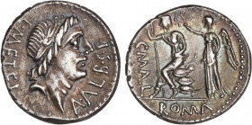 ROMAN COINS: ROMAN REPUBLIC
Denario. 96 a.C. CAECILIA. L. Caecilius Metellus. Anv.: Cabeza laureada de Apolo a derecha, entre L.METEL y A.ALB.S.F. Re...