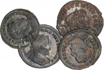 ROMAN COINS: ROMAN EMPIRE
Lote 4 monedas Follis. 311-337 d.C. CONSTANTINO I. AE. A EXAMINAR. MBC+ a EBC-.