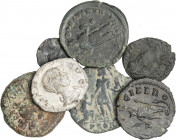 ROMAN COINS: ROMAN EMPIRE
Lote 7 monedas Pequeños cobres y 1 Denario. VARIOS EMPERADORES. Incluye también un cobre de Carteia. IMPRESCINDIBLE EXAMINA...
