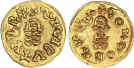 VISIGOTHIC COINS
Triente. SISEBUTO (612-621 d.C.). CÓRDOBA (Baética). Anv.: ¶ISIBVTV¶RE. Rev.: COR¶OBA PV¶. La ¶de Córdoba al revés. 1,50 grs. AU. RA...