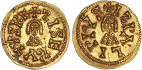 VISIGOTHIC COINS
Triente. SISEBUTO (612-621 d.C.). ISPALI (Baética). Anv.: ¶ISEBVTVS RE. Rev.: ¶I¶PALI PIVS. 1,49 grs. AU. Brillo original. VCC-219.3...