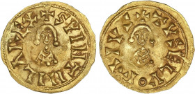 VISIGOTHIC COINS
Triente. SUINTILA (621-631 d.C.). ELVORA (Lusitania). Anv.: ¶SVINTHILA REX. Rev.: ¶TVS ELVORA IVS. 1,35 grs. AU. RARA. VCC-326. EBC-...