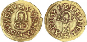 VISIGOTHIC COINS
Triente. SISENANDO (631-636 d.C.). EMERITA (Lusitania). Anv.: ¶S ISENANDVS RE x. Rev.: ¶EMERITA PIVS. Figura entre flores. 1,43 grs....