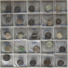 AL-ANDALUS COINS: CALIFHATE
Sirie 25 monedas Dirham. AL-HAQEM II. MEDINA AZAHARA. AR. 351H tipo V-449; Miles-243 l-z, aa-cc; 352H (3) tipo V-450; Mil...