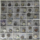 AL-ANDALUS COINS: CALIFHATE
Conjunto 40 monedas Dirham. AR. Abderrahmán III (20) con ceca Al-Andalus y Medina Azahara (incluye un Dirham del 335H cit...