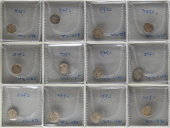 AL-ANDALUS COINS: THE ALMORAVIDS
Lote 12 monedas Quirate. AR. Ishaq ben Alí (9) tipo V-1896; Haz-1041, incluye 3 Quriates de Hamdín ben Muhammad con ...