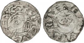 MEDIEVAL COINS: KINGDOM OF NAVARRE
Dinero. SANCHO VII. Anv.: :SANCIVS REX. Efigie a izquierda. Rev.: :NAVARRE. Estrella sobre creciente. 0,53 grs. Ve...