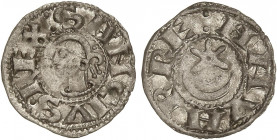 MEDIEVAL COINS: KINGDOM OF NAVARRE
Dinero. SANCHO VII. Anv.: :SANCIVS¶REX. Efigie a izquierda. Rev.: :NAVARRE. Estrella sobre creciente. 0,76 grs. Ve...