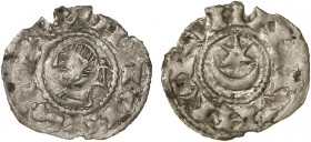 MEDIEVAL COINS: KINGDOM OF NAVARRE
Óbolo. SANCHO VII. Anv.: ¶SANCIVS:REX. Efigie a izquierda. Rev.: NAVARRORVM. Estrella sobre creciente. 0,18 grs. V...