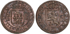 SPANISH MONARCHY: PHILIP III
8 Maravedís. 1619. SEGOVIA. 5,82 grs. AC-339. EBC.