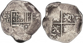 SPANISH MONARCHY: PHILIP III
4 Reales. SEVILLA. D. 13,52 grs. Fecha no visible. AC-Tipo 154. MBC.