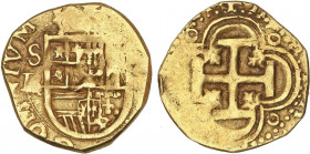 SPANISH MONARCHY: PHILIP III
1 Escudo. (1599-1612?). SEVILLA. B. 3,30 grs. Tipo OMNIVM. Esta pieza podría pertenecer al reinado de Felipe II. RARA. A...