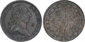 SPANISH MONARCHY: CHARLES III
8 Maravedís. 1773. SEGOVIA. 11,36 grs. AC-70. EBC-.