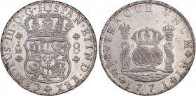 SPANISH MONARCHY: CHARLES III
8 Reales. 1771. LIMA. J.M. 26,9 grs. Columnario. Variante con segundo monograma sin punto. (Leves rayitas). Brillo orig...